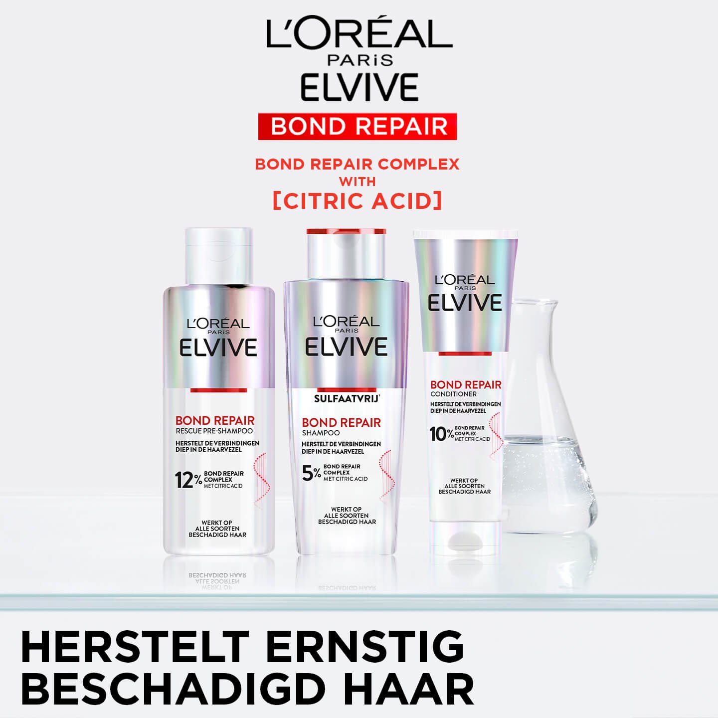 Conditioner met citric acid boost die de haarvezel sluit voor optimale