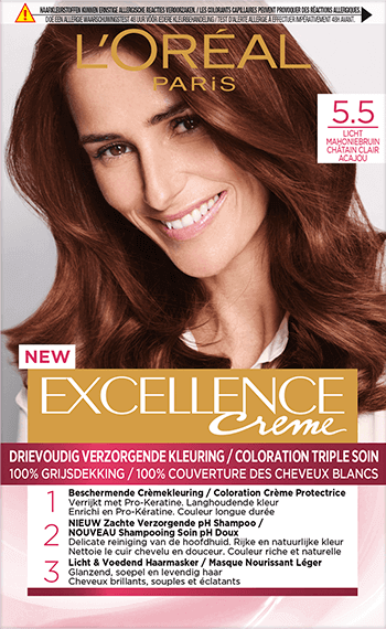 plakboek Vlak Diploma Haarverf met Grijsdekking Licht Mahonie Bruin | L'Oréal Paris