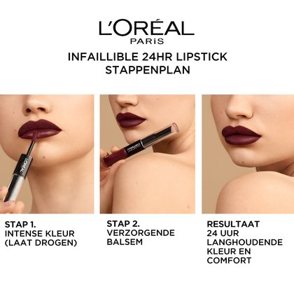 Infaillible lippenstift 24h stappenplan