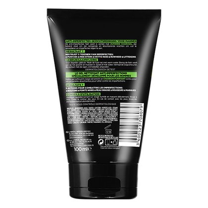 Pure Charcoal Gezichtsreiniger Fles Achterkant